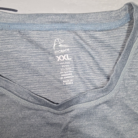 Rhoback Shirt Men XL Heather Blue Green Tailwind Performance Tee Athletic Golf - Picture 3 of 4